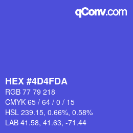 カラーコード: HEX #4D4FDA | qconv.com