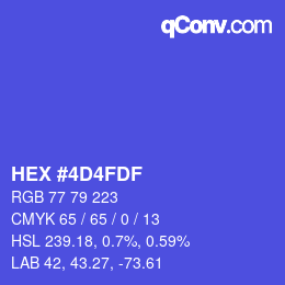 Color code: HEX #4D4FDF | qconv.com