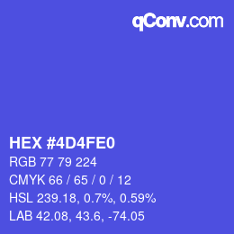 Color code: HEX #4D4FE0 | qconv.com
