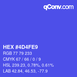 Color code: HEX #4D4FE9 | qconv.com