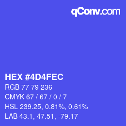 Color code: HEX #4D4FEC | qconv.com