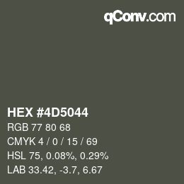 Color code: HEX #4D5044 | qconv.com