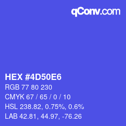 カラーコード: HEX #4D50E6 | qconv.com