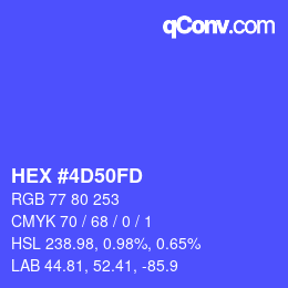 カラーコード: HEX #4D50FD | qconv.com