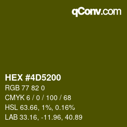 Color code: HEX #4D5200 | qconv.com