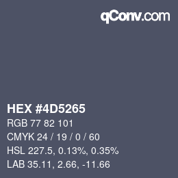Color code: HEX #4D5265 | qconv.com