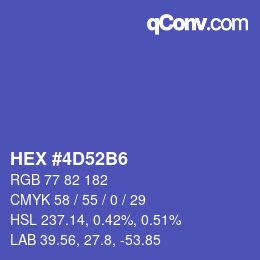 カラーコード: HEX #4D52B6 | qconv.com