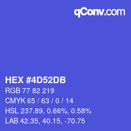 颜色代码: HEX #4D52DB | qconv.com