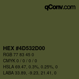 Color code: HEX #4D532D00 | qconv.com