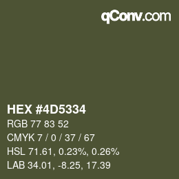 Color code: HEX #4D5334 | qconv.com