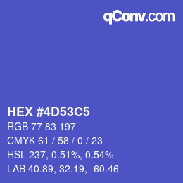 カラーコード: HEX #4D53C5 | qconv.com
