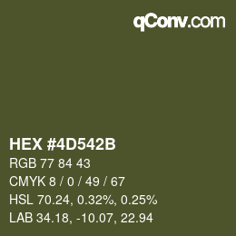 颜色代码: HEX #4D542B | qconv.com