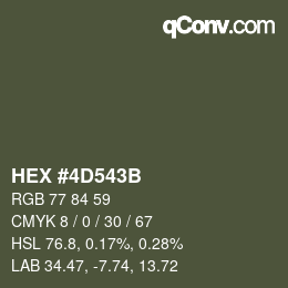 颜色代码: HEX #4D543B | qconv.com