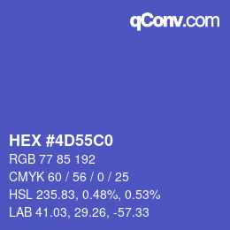 Color code: HEX #4D55C0 | qconv.com