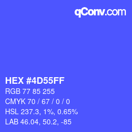 Color code: HEX #4D55FF | qconv.com