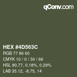 Color code: HEX #4D563C | qconv.com
