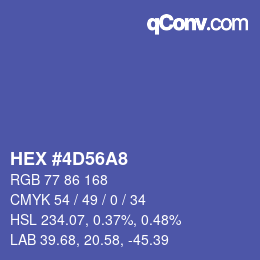 颜色代码: HEX #4D56A8 | qconv.com