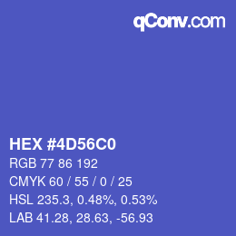 Color code: HEX #4D56C0 | qconv.com
