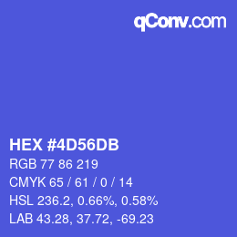 颜色代码: HEX #4D56DB | qconv.com