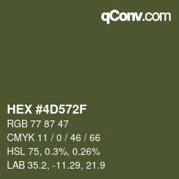 Farbcode: HEX #4D572F | qconv.com
