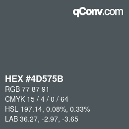 Color code: HEX #4D575B | qconv.com