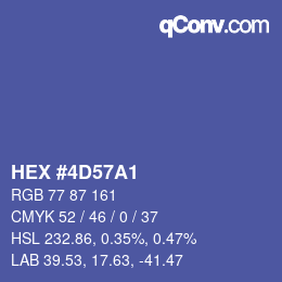 Color code: HEX #4D57A1 | qconv.com