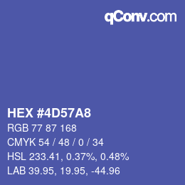 Color code: HEX #4D57A8 | qconv.com