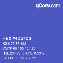 カラーコード: HEX #4D57C0 | qconv.com