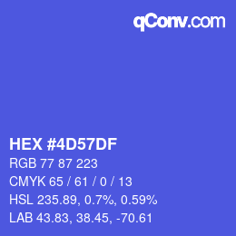 Color code: HEX #4D57DF | qconv.com