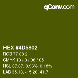 カラーコード: HEX #4D5802 | qconv.com