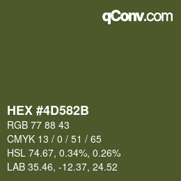 カラーコード: HEX #4D582B | qconv.com
