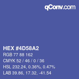 カラーコード: HEX #4D58A2 | qconv.com