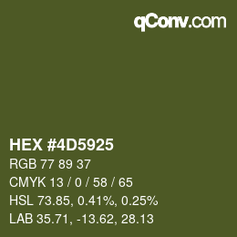 カラーコード: HEX #4D5925 | qconv.com