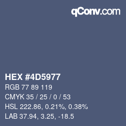Color code: HEX #4D5977 | qconv.com