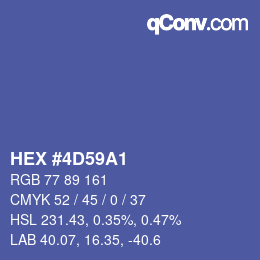 カラーコード: HEX #4D59A1 | qconv.com