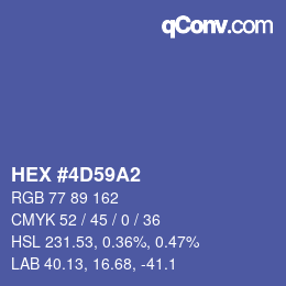 カラーコード: HEX #4D59A2 | qconv.com