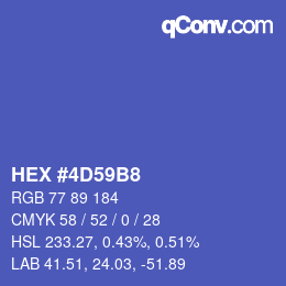 Color code: HEX #4D59B8 | qconv.com