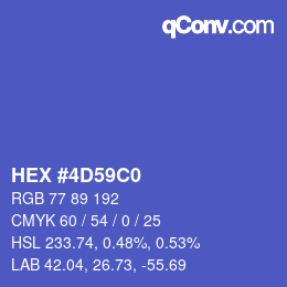 Color code: HEX #4D59C0 | qconv.com