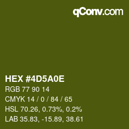 Color code: HEX #4D5A0E | qconv.com