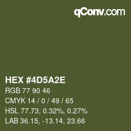 カラーコード: HEX #4D5A2E | qconv.com