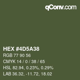 Color code: HEX #4D5A38 | qconv.com