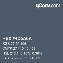 Color code: HEX #4D5A6A | qconv.com