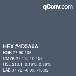 Color code: HEX #4D5A6A | qconv.com