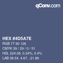 Color code: HEX #4D5A7E | qconv.com