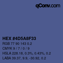 颜色代码: HEX #4D5A8F33 | qconv.com