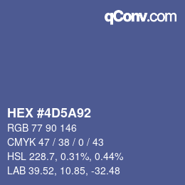 Color code: HEX #4D5A92 | qconv.com