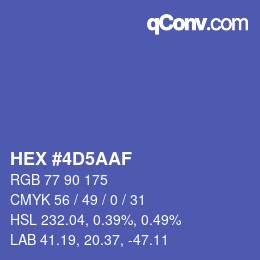 カラーコード: HEX #4D5AAF | qconv.com