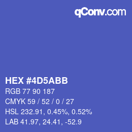 カラーコード: HEX #4D5ABB | qconv.com