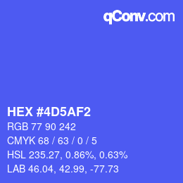 カラーコード: HEX #4D5AF2 | qconv.com