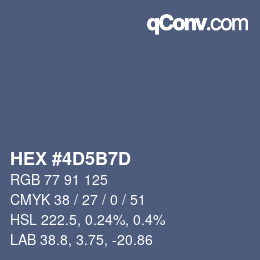 颜色代码: HEX #4D5B7D | qconv.com